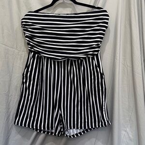 Absolutely Black and White Striped Mini Dress